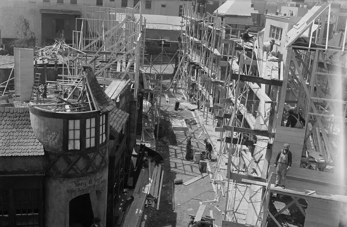 Framed Print : Aerial View of Carpenters Building Movie Sets Framed Print : Aerial View of Carpenters Building Movie Sets