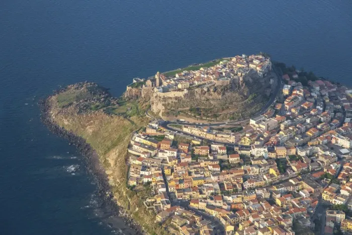 Framed Print : Aerial view of Castelsardo, Sardinia, Italy Framed Print : Aerial view of Castelsardo, Sardinia, Italy