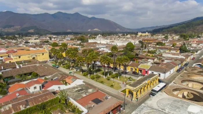 Framed Print : Aerial view at the city of Antigua, Guatemala Framed Print : Aerial view at the city of Antigua, Guatemala