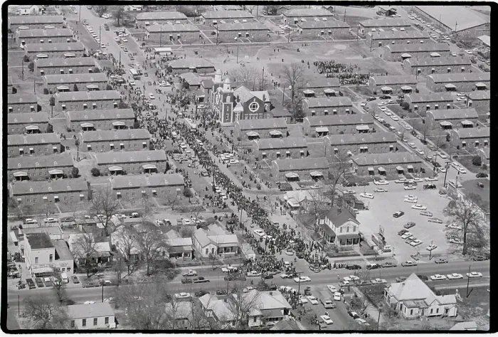 Framed Print : Aerial View Of Civil Rights Marchers Framed Print : Aerial View Of Civil Rights Marchers