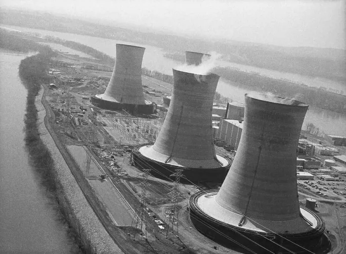 Framed Print : Aerial View of Cooling Towers at a Nuclear Power Plant Framed Print : Aerial View of Cooling Towers at a Nuclear Power Plant
