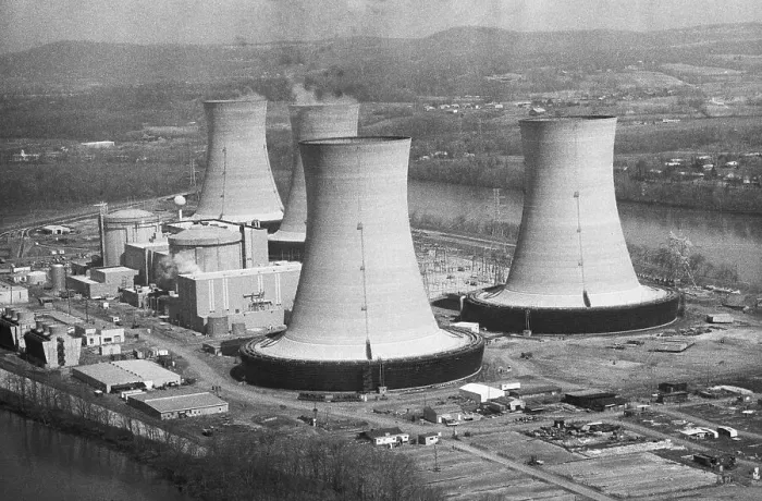 Framed Print : Aerial View Of Cooling Towers At Plant Framed Print : Aerial View Of Cooling Towers At Plant