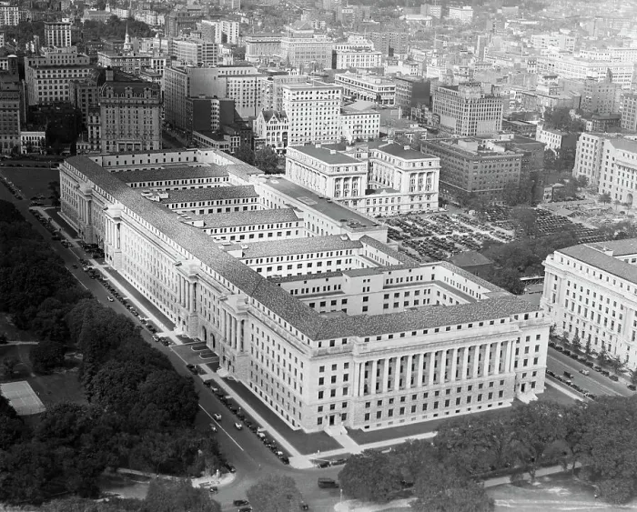 Framed Print : Aerial View Of Department Of Commerce Framed Print : Aerial View Of Department Of Commerce