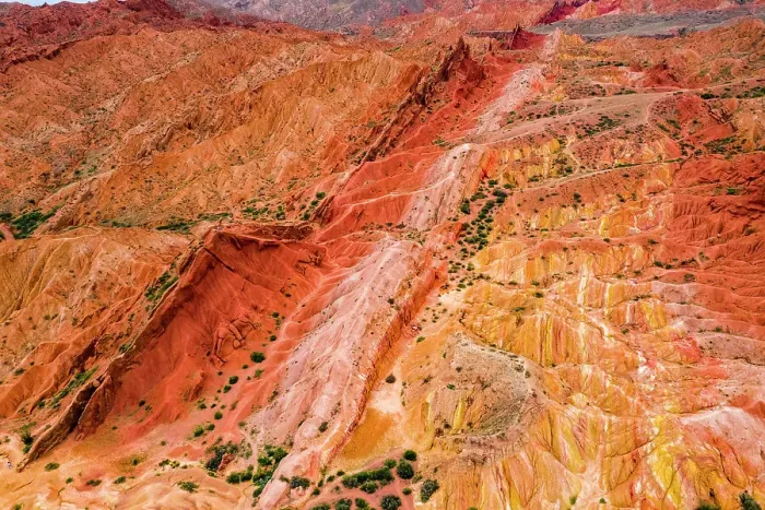 Framed Print : Aerial view of desert landscape in Fairy Tale Canyon (Skazka Canyon), Kyrgyzstan Framed Print : Aerial view of desert landscape in Fairy Tale Canyon (Skazka Canyon), Kyrgyzstan