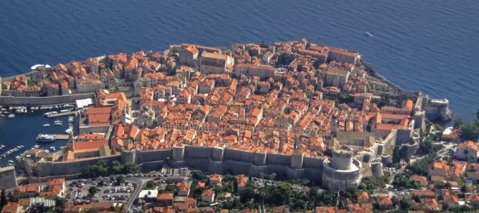Framed Print : Aerial view of Dubrovnik old town and city walls Framed Print : Aerial view of Dubrovnik old town and city walls
