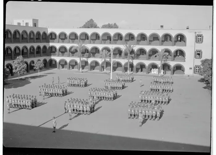 Framed Print : Aerial View of Egyptian Military Cadets on Field