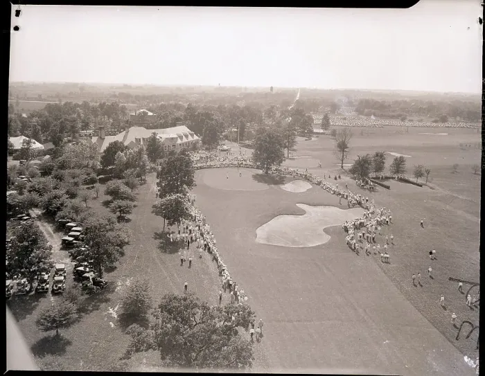 Framed Print : Aerial View of Eighteenth Green Framed Print : Aerial View of Eighteenth Green