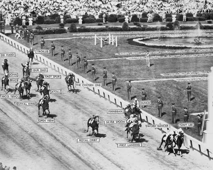 Framed Print : Aerial View of Finish of 1959 Kentucky Derby Framed Print : Aerial View of Finish of 1959 Kentucky Derby