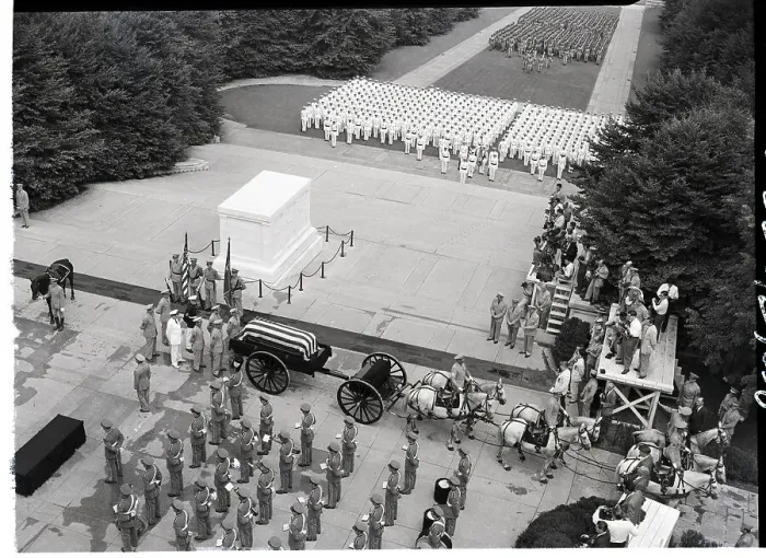 Framed Print : Aerial View, Funeral Procession;Pershing Framed Print : Aerial View, Funeral Procession;Pershing