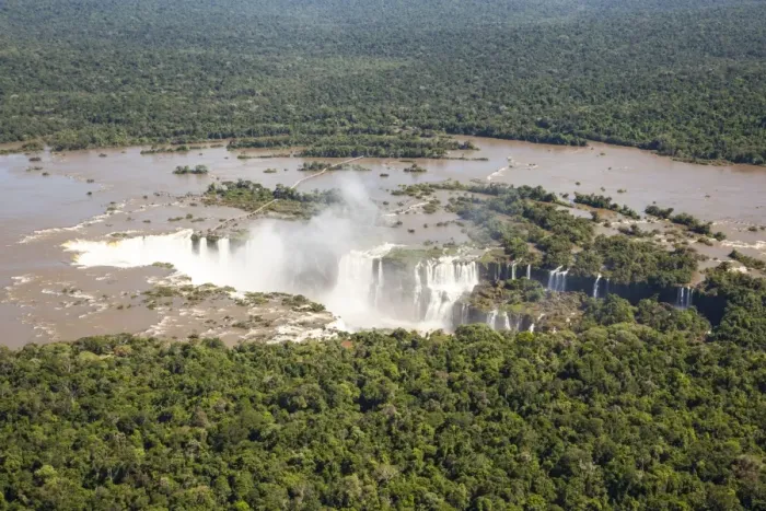 Framed Print : Aerial view of Garganta del Diablo, Iguazu falls