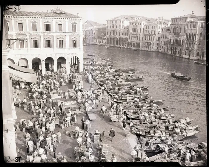 Framed Print : Aerial View of Gondolas on Shore Framed Print : Aerial View of Gondolas on Shore