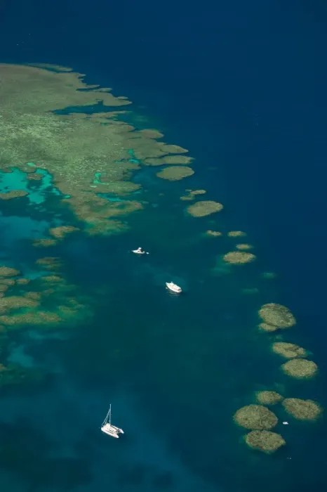 Framed Print : Aerial view of the Great Barrier Reef, UNESCO World Heritage Site, Queensland, Australia