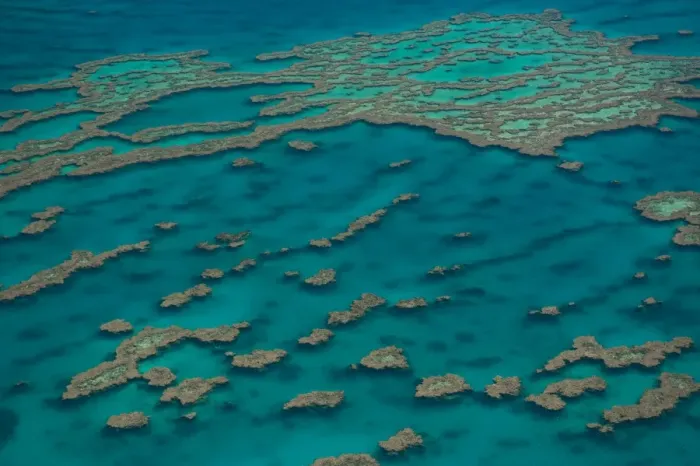 Framed Print : Aerial view of the Great Barrier Reef, UNESCO World Heritage Site, Queensland, Australia Framed Print : Aerial view of the Great Barrier Reef, UNESCO World Heritage Site, Queensland, Australia