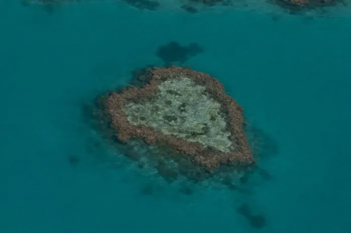 Framed Print : Aerial view, Heart Reef, Great Barrier Reef, UNESCO World Heritage Site, Queensland, Australia Framed Print : Aerial view, Heart Reef, Great Barrier Reef, UNESCO World Heritage Site, Queensland, Australia
