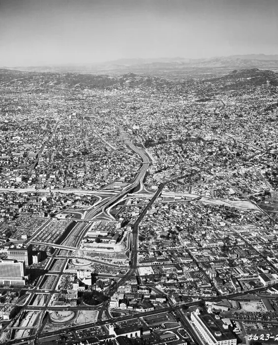 Framed Print : Aerial View Of Hollywood Freeway Framed Print : Aerial View Of Hollywood Freeway