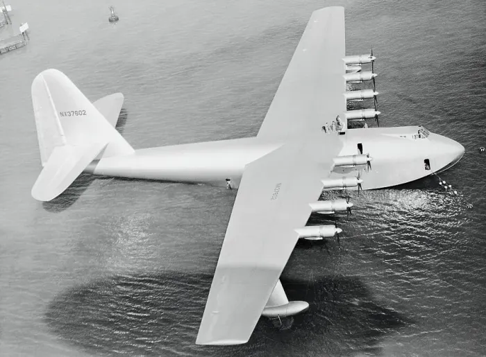 Framed Print : Aerial View of Howard Hughes Spruce Goose 1947 Framed Print : Aerial View of Howard Hughes Spruce Goose 1947