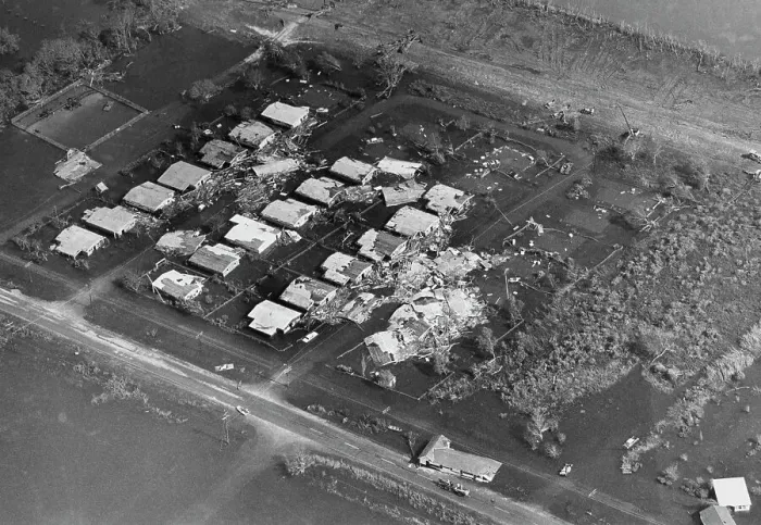 Framed Print : Aerial View of Hurricane Betsy's Destruction Framed Print : Aerial View of Hurricane Betsy's Destruction