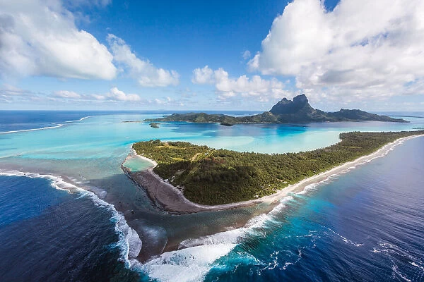 Aerial view of the island of Bora Bora, French Polynesia