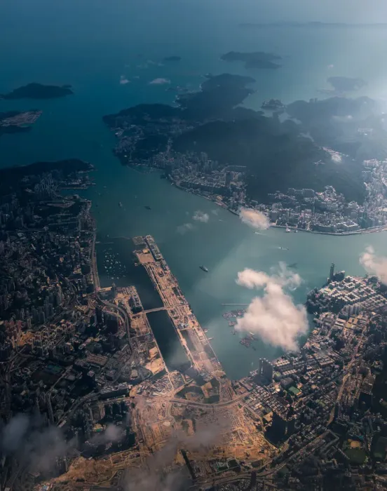 Framed Print : Aerial view of Kowloon bay