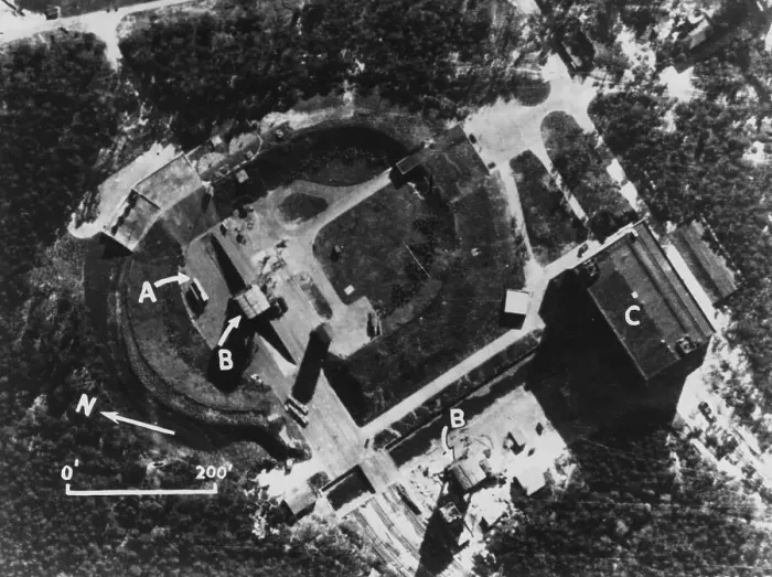 Framed Print : Aerial View of Launch Facilities at Peenemunde Framed Print : Aerial View of Launch Facilities at Peenemunde