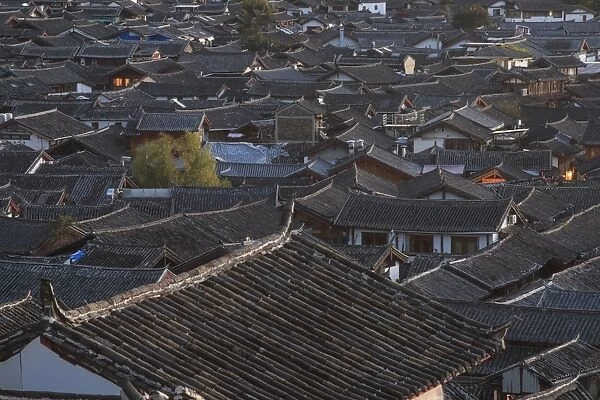Aerial view of Lijiang Old Town in Yunnan, China