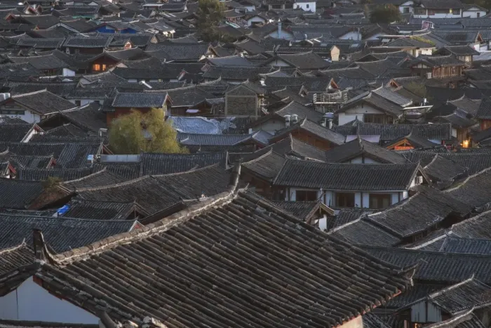 Framed Print : Aerial view of Lijiang Old Town in Yunnan, China
