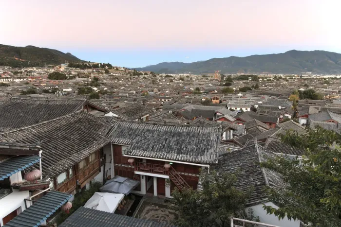 Framed Print : Aerial view of Lijiang Old Town in Yunnan, China Framed Print : Aerial view of Lijiang Old Town in Yunnan, China
