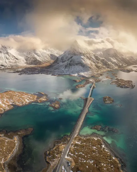 Framed Print : Aerial View of Lofoten Islands in Norway Framed Print : Aerial View of Lofoten Islands in Norway