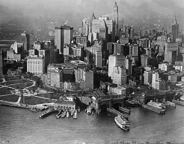 Framed Print : Aerial View Of Lower New York & Battery Framed Print : Aerial View Of Lower New York & Battery