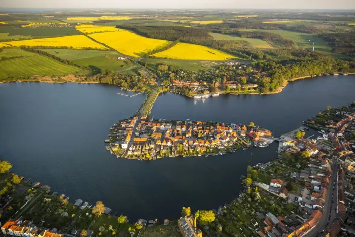 Framed Print : Aerial view, Malchow with Malchower See lake and the island with the historic centre and its old market square, Malchow, Mecklenburg Lake District, Mecklenburg-Western Pomerania, Germany Framed Print : Aerial view, Malchow with Malchower See lake and the island with the historic centre and its old market square, Malchow, Mecklenburg Lake District, Mecklenburg-Western Pomerania, Germany