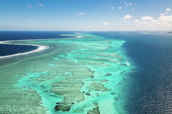 Aerial view of Malolo barrier reef, Mamanucas islands, Fiji