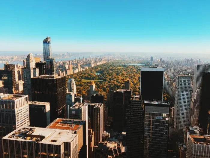 Framed Print : Aerial view of Manhattan in autumn Framed Print : Aerial view of Manhattan in autumn