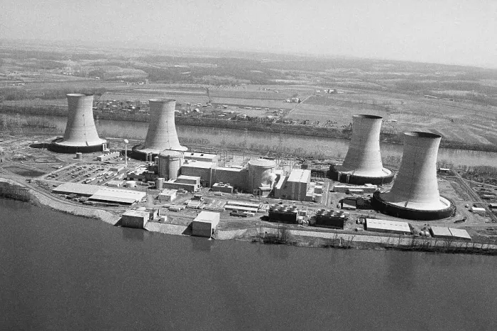 Framed Print : Aerial View Of Three Mile Island Power P Framed Print : Aerial View Of Three Mile Island Power P