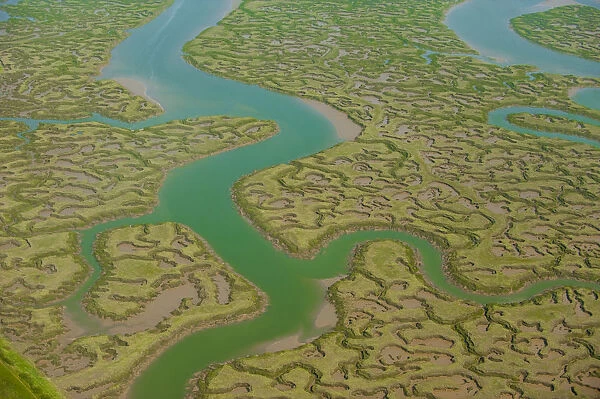 Aerial view of mud flats