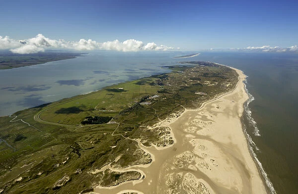 Aerial view, Northern beach, Wadden Sea, Norderney, island in the North Sea, East Frisian Islands, Lower Saxony, Germany