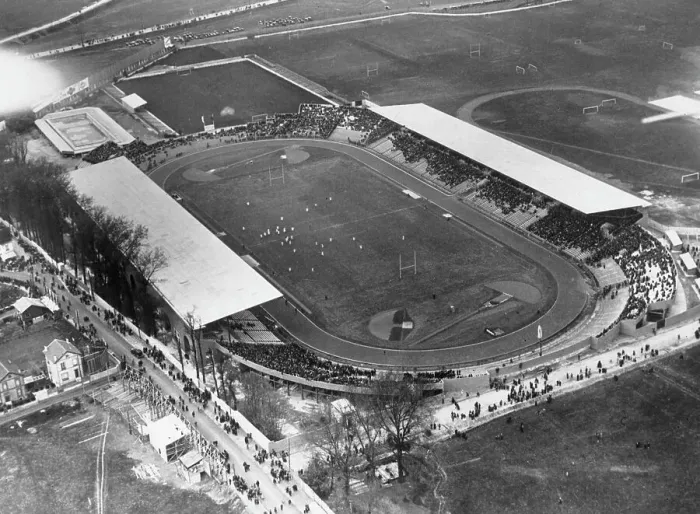 Framed Print : Aerial View Of The Olympic Stadium In Colombes Framed Print : Aerial View Of The Olympic Stadium In Colombes