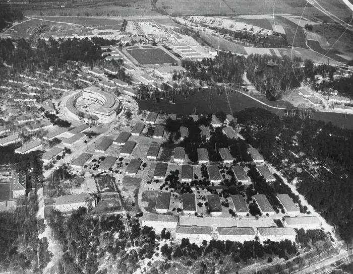 Framed Print : Aerial View Of Olympic Village - Olympics 1936 Framed Print : Aerial View Of Olympic Village - Olympics 1936