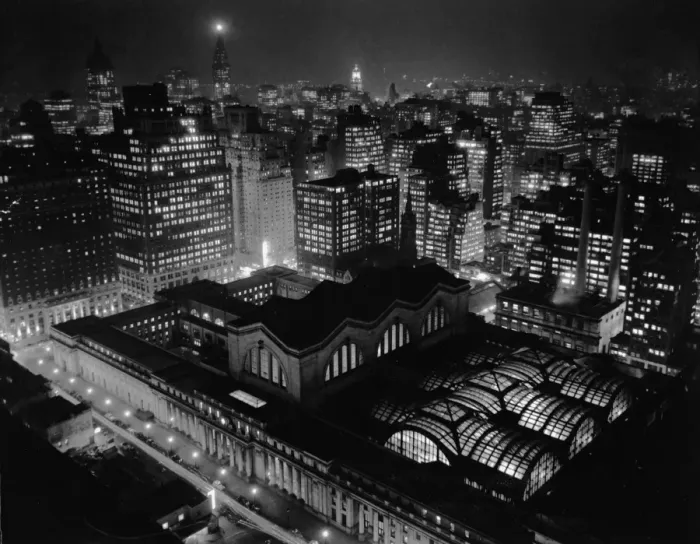 Framed Print : Aerial View Of Penn Station At Night Framed Print : Aerial View Of Penn Station At Night