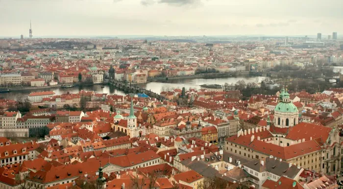 Framed Print : Aerial view of Prague