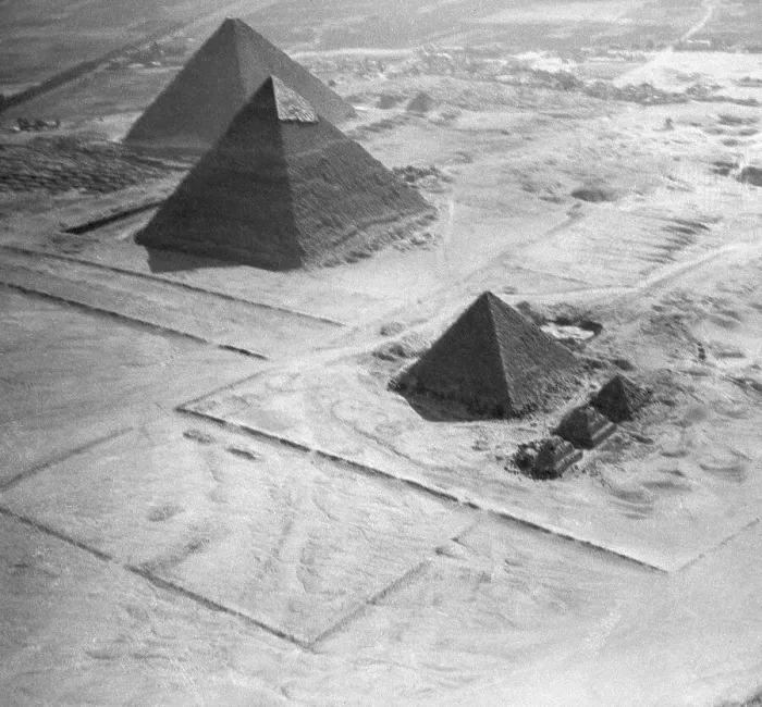 Framed Print : Aerial View Of Pyramids