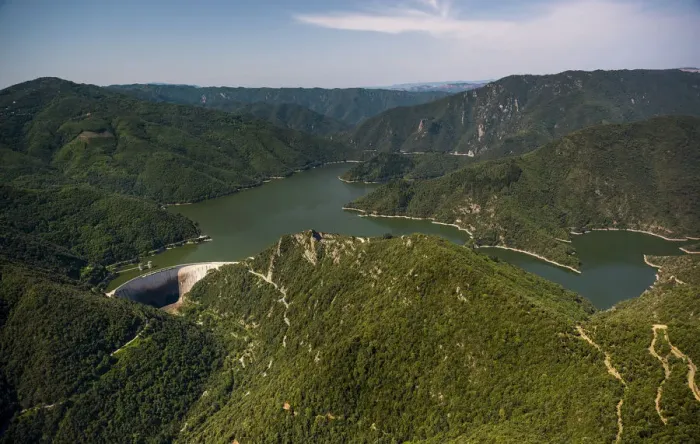 Framed Print : Aerial view, river Ter, Riu Ter, Susqueda Reservoir, Panta de Susqueda, Catalonia, Spain Framed Print : Aerial view, river Ter, Riu Ter, Susqueda Reservoir, Panta de Susqueda, Catalonia, Spain
