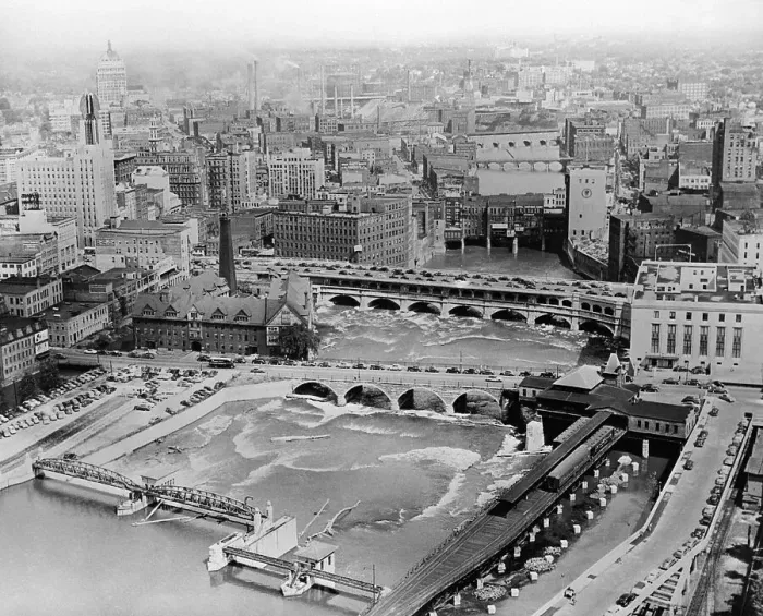 Framed Print : Aerial View of Rochester, New York Framed Print : Aerial View of Rochester, New York