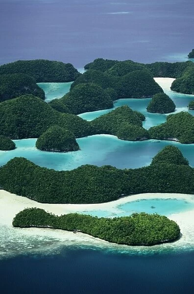 Aerial View of Rock Islands, Micronesia