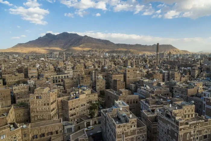 Framed Print : Aerial view of Saana cityscape, Yemen Framed Print : Aerial view of Saana cityscape, Yemen