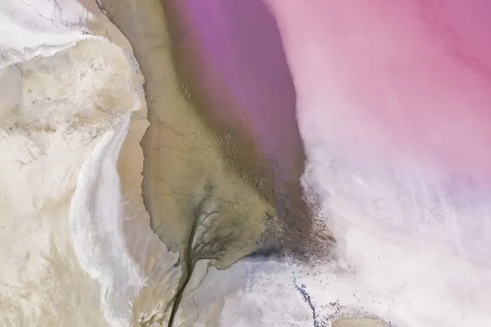 Framed Print : Aerial view of the salty pink lake. Pink Salt Lake Hutt Lagoon Framed Print : Aerial view of the salty pink lake. Pink Salt Lake Hutt Lagoon