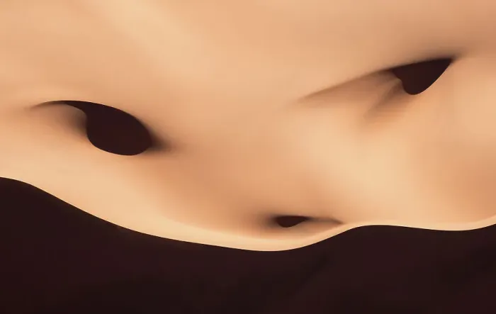 Framed Print : Aerial view of sand dune that looks like a human face Framed Print : Aerial view of sand dune that looks like a human face