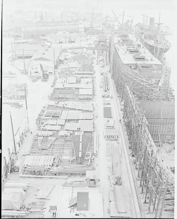 Framed Print : Aerial View of Shipyard Framed Print : Aerial View of Shipyard
