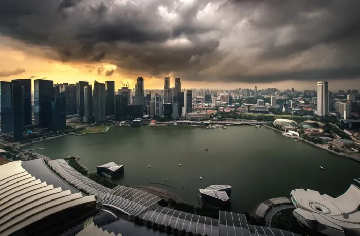 Framed Print : Aerial View Of Singapore Framed Print : Aerial View Of Singapore