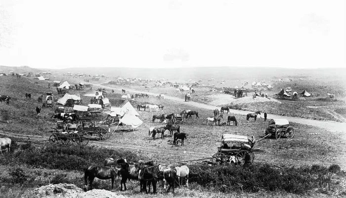 Framed Print : Aerial View Of Sioux Camp