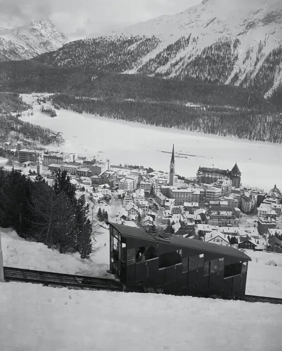 Framed Print : Aerial View of St. Moritz